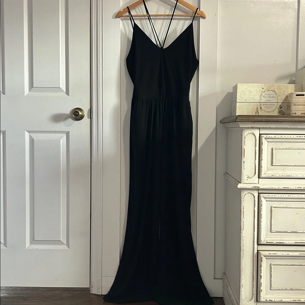 NWT Kayleigh Zenia Front Cross Strap Detail Jumpsuit Black Size Large - Picture 2 of 10